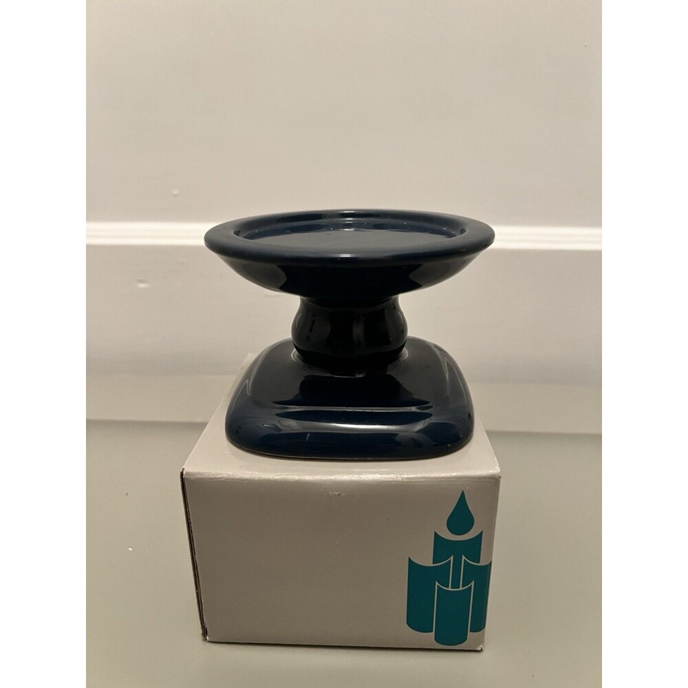 Partylite 3” Navy Pedestal Candle Holder P0232 Retired - Picture 3 of 6